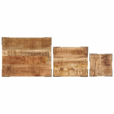 vidaXL Mesas apilables 3 piezas madera maciza de mango rugosa