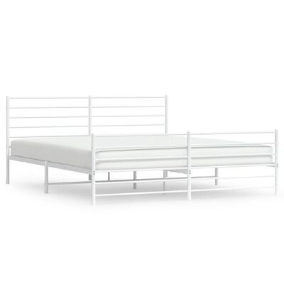 vidaXL Estructura cama sin colchón con estribo metal blanco 180x200 cm