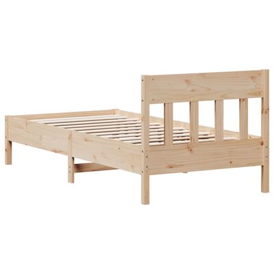 vidaXL Estructura de cama sin colchón madera maciza pino 75x190 cm