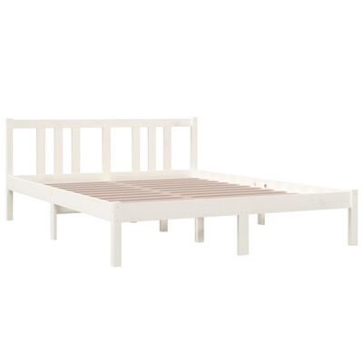 vidaXL Estructura de cama de madera maciza blanca 140x190 cm