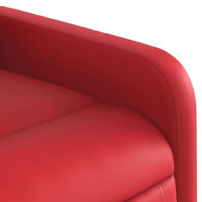 vidaXL Sillón de masaje reclinable eléctrico de cuero artificial rojo