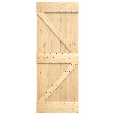 vidaXL Puerta corredera con herrajes madera maciza de pino 70x210 cm