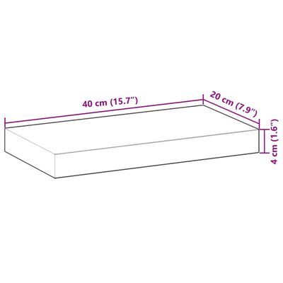 vidaXL Estantes flotantes 4 uds madera acacia sin tratar 40x20x4 cm