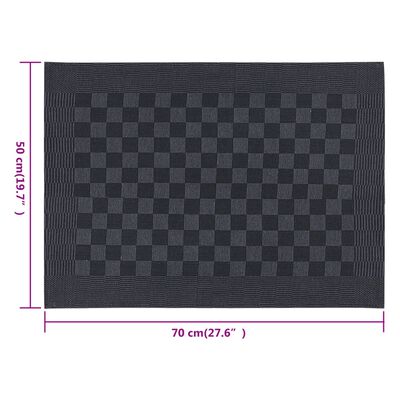 vidaXL Paños de cocina 20 uds algodón negro y gris 50x70 cm