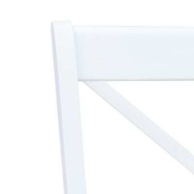 vidaXL Juego de comedor 5 piezas madera maciza de caucho blanco marrón