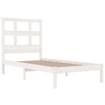 vidaXL Estructura de cama madera maciza de pino blanco 90x200 cm