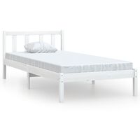 vidaXL Estructura de cama madera maciza de pino blanco 75x190 cm