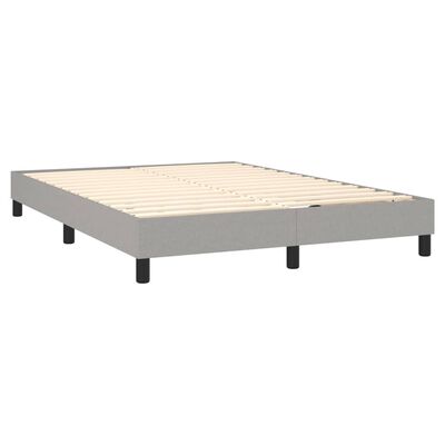 vidaXL Cama box spring con colchón tela gris claro 140x190 cm