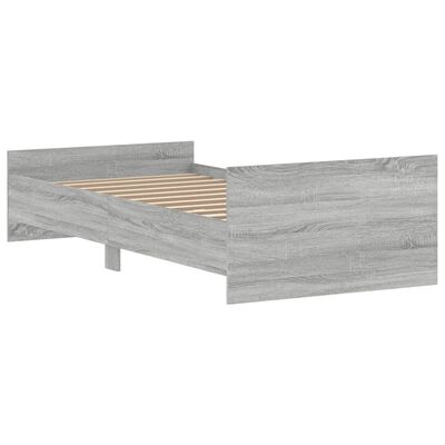 vidaXL Estructura de cama madera de ingeniería gris Sonoma 100x200 cm