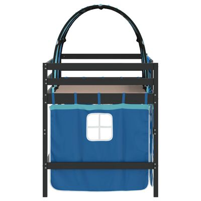 vidaXL Cama alta para niños con túnel madera pino azul 80x200 cm