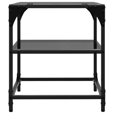 vidaXL Mesa de centro superficie vidrio 2 uds acero negro 40x40x45 cm