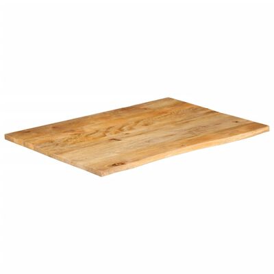 vidaXL Tablero de mesa borde natural madera maciza mango 90x80x2,5 cm