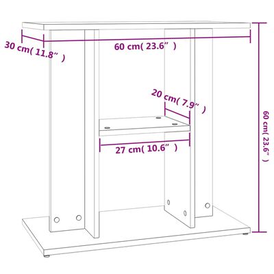 vidaXL Soporte para acuario madera de ingeniería blanco 60x30x60 cm