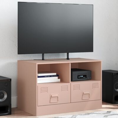 vidaXL Mueble para TV de acero rosa 67x39x44 cm