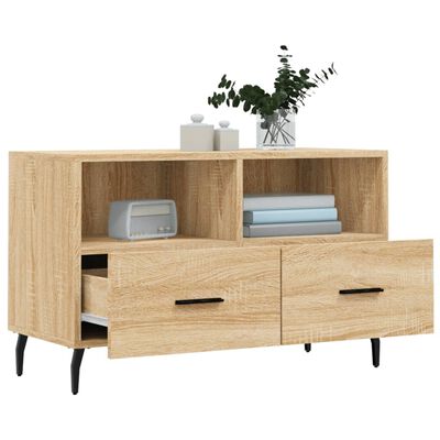 vidaXL Mueble para TV madera contrachapada roble ahumado 80x36x50 cm