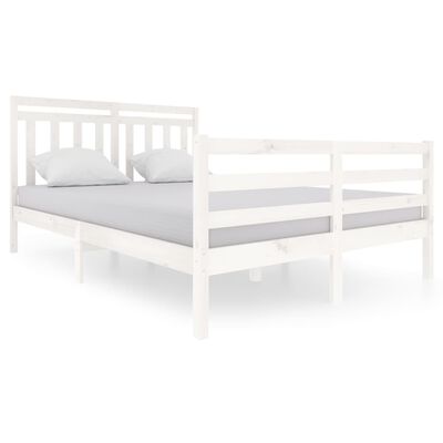 vidaXL Estructura de cama de madera maciza blanca 140x200 cm