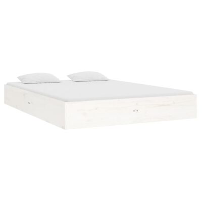 vidaXL Estructura de cama de madera maciza blanca 140x190 cm