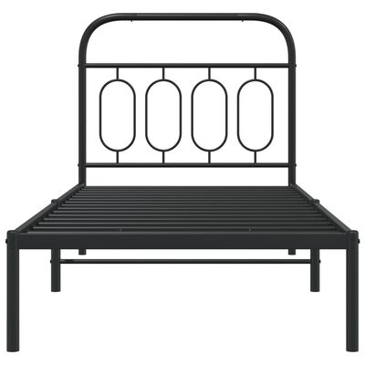 vidaXL Estructura cama sin colchón con cabecero metal negro 90x190 cm