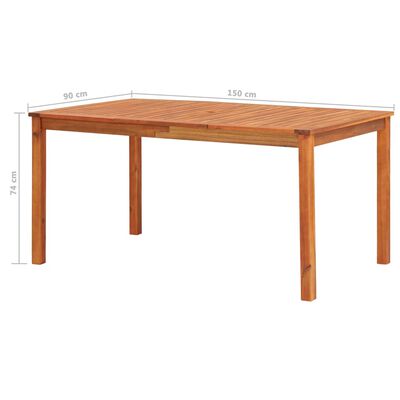 vidaXL Set comedor de jardín 5 pzas y cojines madera maciza de acacia