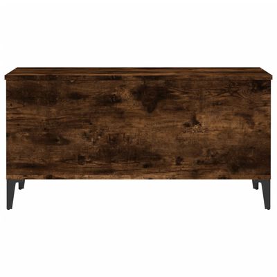 vidaXL Mesa de centro madera contrachapada roble ahumado 90x44,5x45 cm