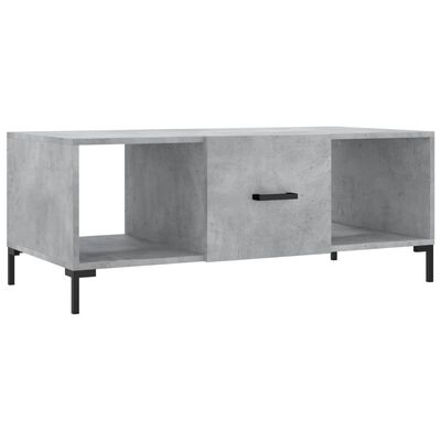 vidaXL Mesa de centro madera contrachapada gris hormigón 102x50x40 cm