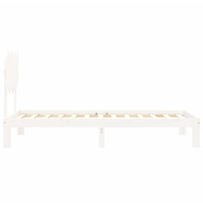 vidaXL Estructura de cama con cabecero madera maciza blanco