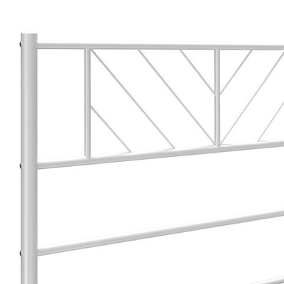 vidaXL Estructura cama sin colchón con cabecero metal blanco 135x190cm