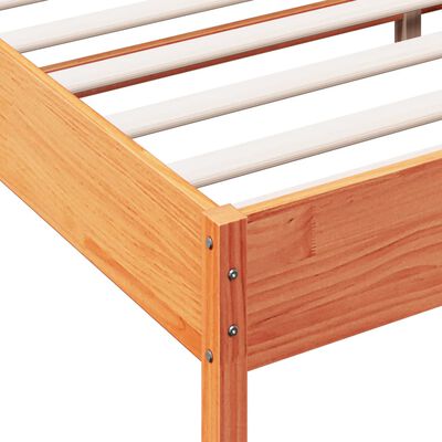 vidaXL Estructura de cama sin colchón madera maciza marrón 135x190 cm