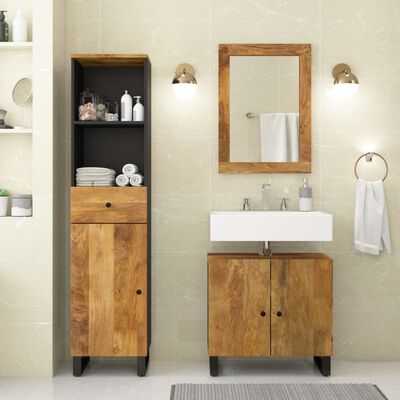 vidaXL Conjunto de muebles de baño 3 piezas madera maciza de mango