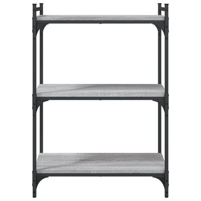 vidaXL Librería 3 estantes madera ingeniería gris Sonoma 60x30x86 cm