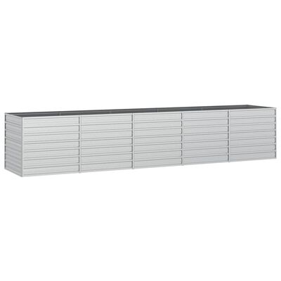 vidaXL Arriate de acero galvanizado plateado 400x80x77 cm