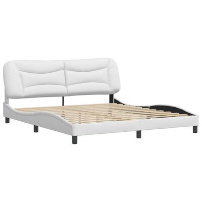 vidaXL Estructura de cama sin colchón cuero sintético blanco 180x200cm