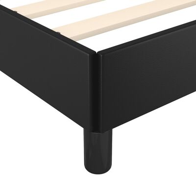 vidaXL Estructura de cama sin colchón cuero sintético negro 90x200 cm