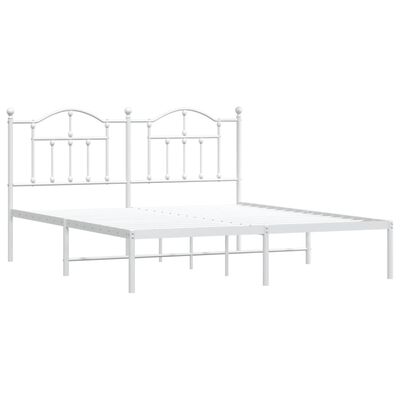 vidaXL Estructura de cama de metal con cabecero blanco 180x200 cm