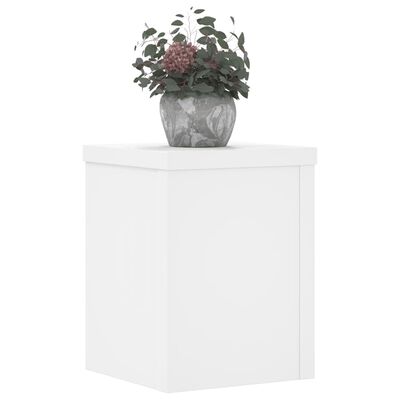 vidaXL Soportes de plantas 2 uds madera ingeniería blanco 10x10x18 cm