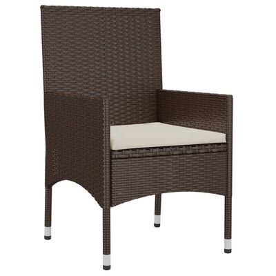 vidaXL Set muebles de jardín 4 piezas y cojines ratán sintético marrón