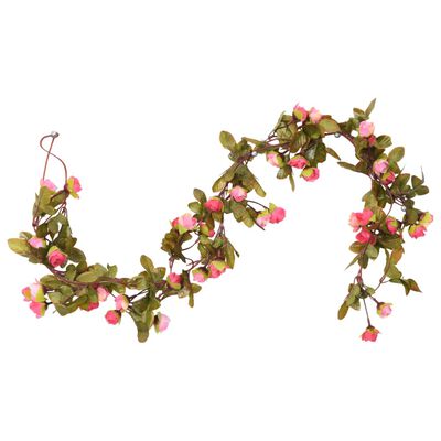 vidaXL Guirnaldas de flores de Navidad 6 uds rosa 215 cm