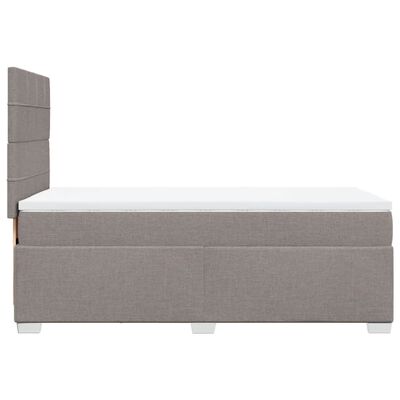 vidaXL Cama box spring con colchón tela gris taupe 100x200 cm