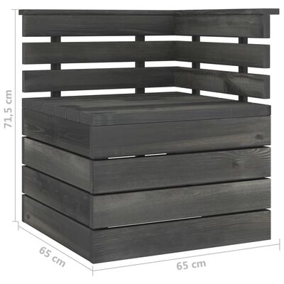 vidaXL Muebles palets de jardín 6 pzas madera maciza pino gris oscuro