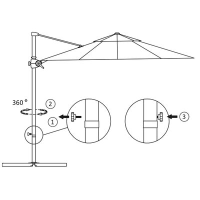 vidaXL Sombrilla voladiza con poste de acero 250x250 cm arena