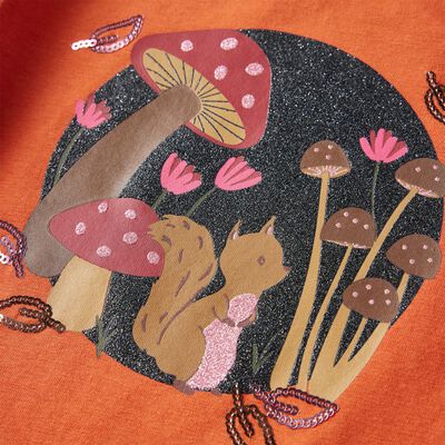 Camiseta infantil de manga larga naranja tostado 104