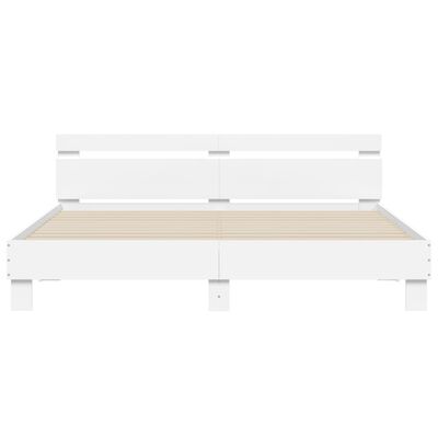 vidaXL Estructura cama con cabecero madera ingeniería blanco 200x200cm