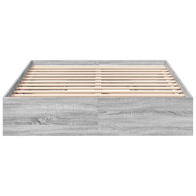 vidaXL Cama con cajones madera ingeniería gris Sonoma 120x200 cm