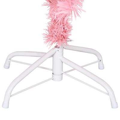 vidaXL Árbol de Navidad artificial con soporte PVC rosa 150 cm