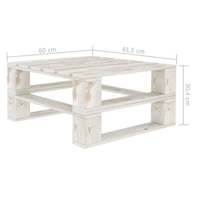 vidaXL Juego de muebles de palés para jardín 6 piezas madera blanco