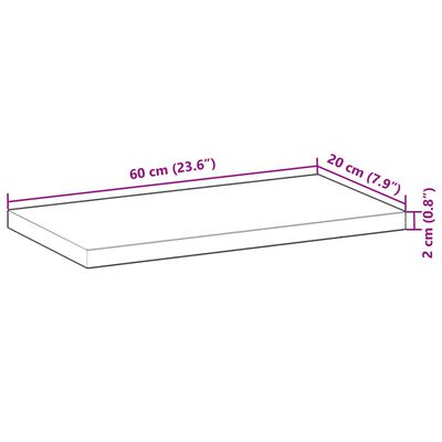 vidaXL Estante flotante madera acacia maciza acabado aceite 60x20x2 cm