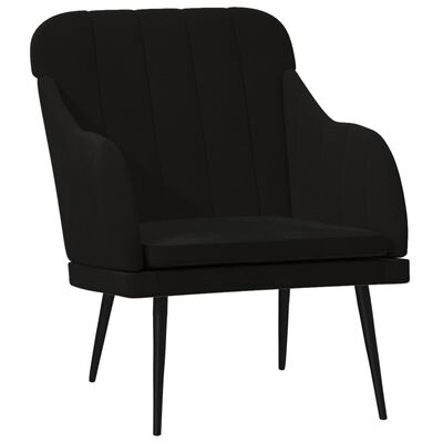 vidaXL Sillón de terciopelo negro 63x76x80 cm