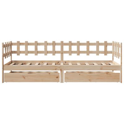 vidaXL Sofá cama con cajones madera maciza de pino 80x200 cm