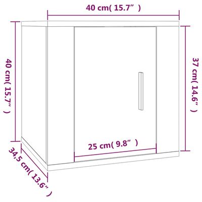 vidaXL Muebles para TV de pared 2 uds gris hormigón 40x34,5x40 cm