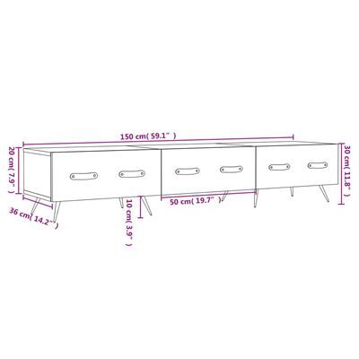 vidaXL Mueble para TV madera de ingeniería gris hormigón 150x36x30 cm